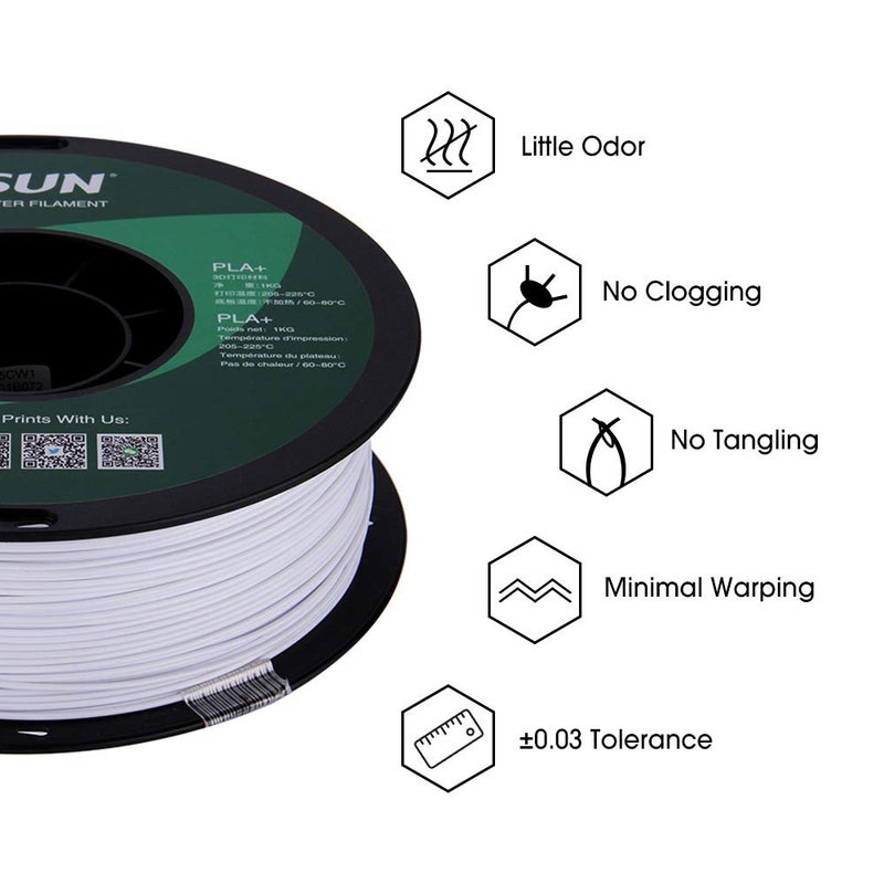 eSUN PLA PRO (PLA+) 3D Printer Filament, Dimensional Accuracy +/- 0.03mm, 1kg, Plastic Spool, 1.75mm, Cool White - Image 5